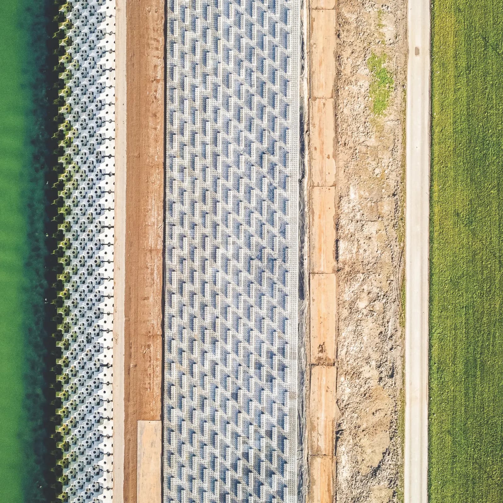 Aerial of the new block revetment.